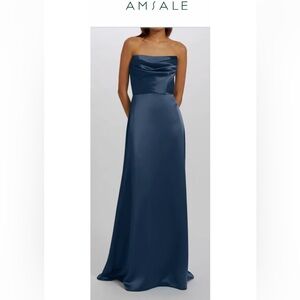 amsale sonia dress ice blue | Dresses | Amsale Bridesmaids Dressnwt Azazie Azazie Porcelain Lace front of house Size:10-12 Cowl neck fluid satin